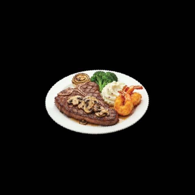 T-Bone and Shrimp.