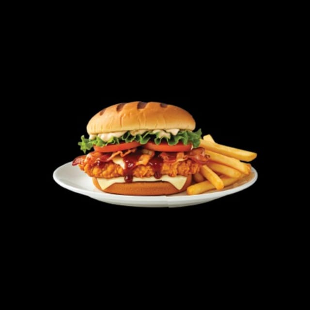 Fried Spicy BBQ Chicken Sandwich.