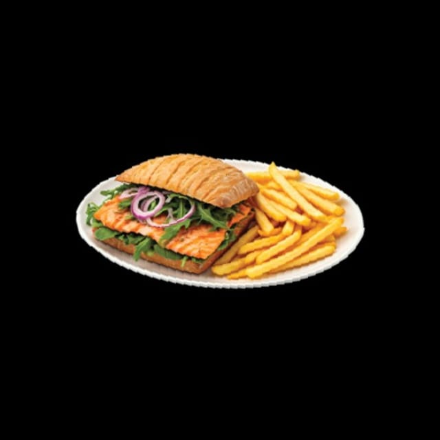 Grilled Salmon Sandwich.
