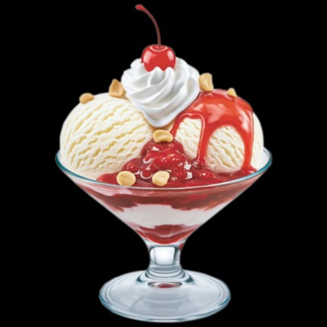 Classic Ice Cream Sundae.
