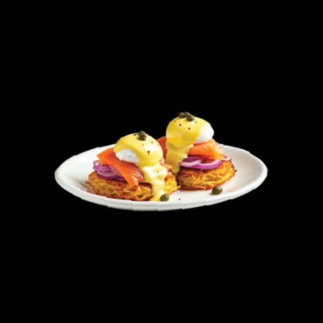 Lox Potato Pancake Benedict.
