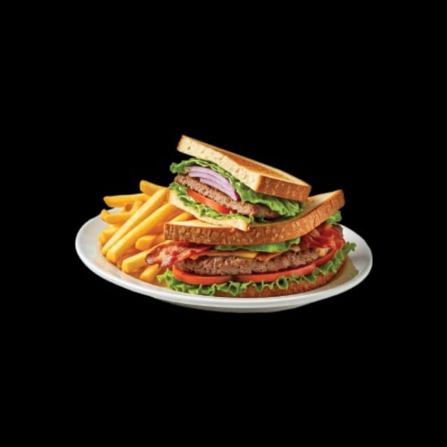 Hamburger Club Sandwich.