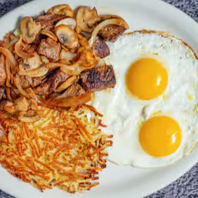 Steak Bites and Eggs Combo.