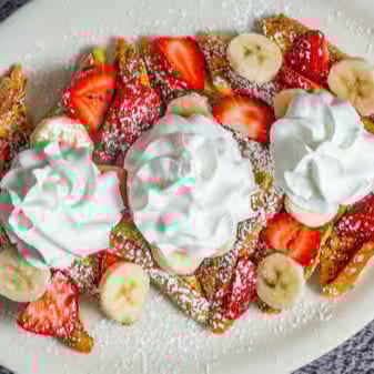 Banana and Strawberry French Toast.
