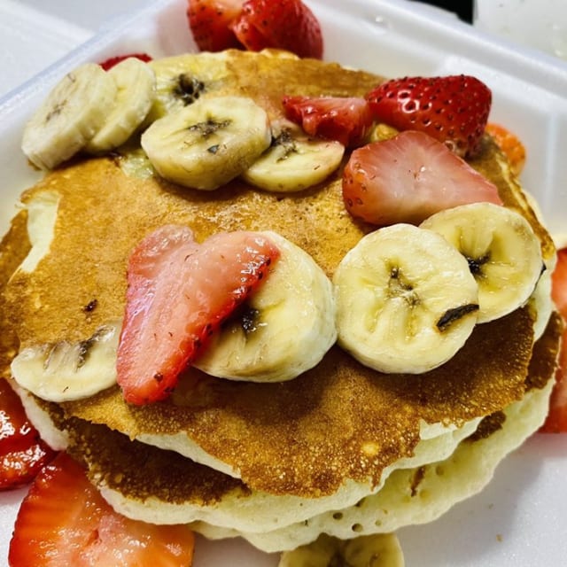 Strawberry Banana Pancakes.